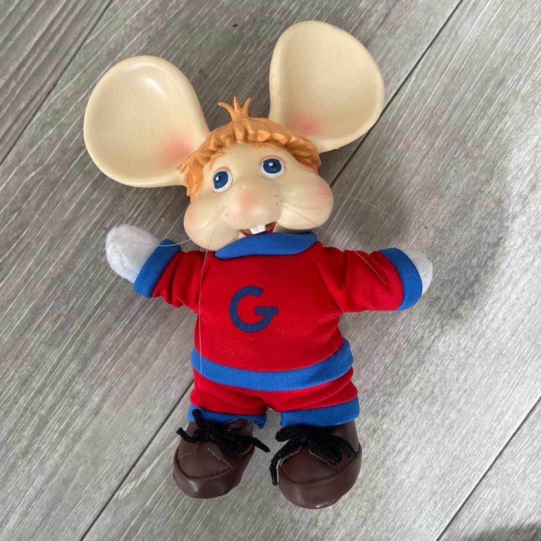 Vintage Topo Gigio Plush Doll Maria Perego 8" Retro Italian Mouse G Outfit