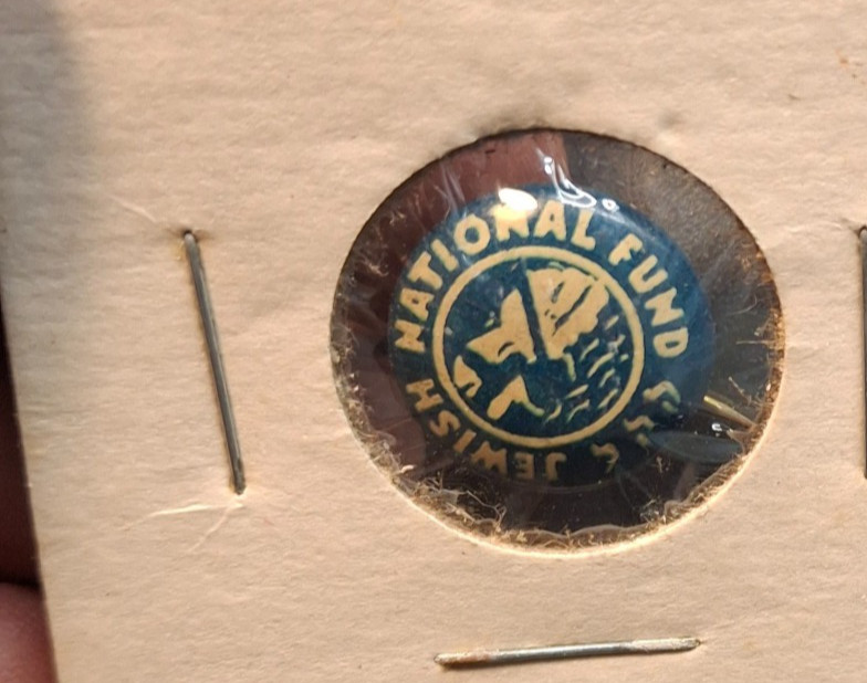 Vintage 1940s Jewish National Fund Pinback Button JNF Zionist Lapel Pin Badge Vintage 1940s Jewish National Fund Pinback Button JNF Zionist Lapel Pin Badge