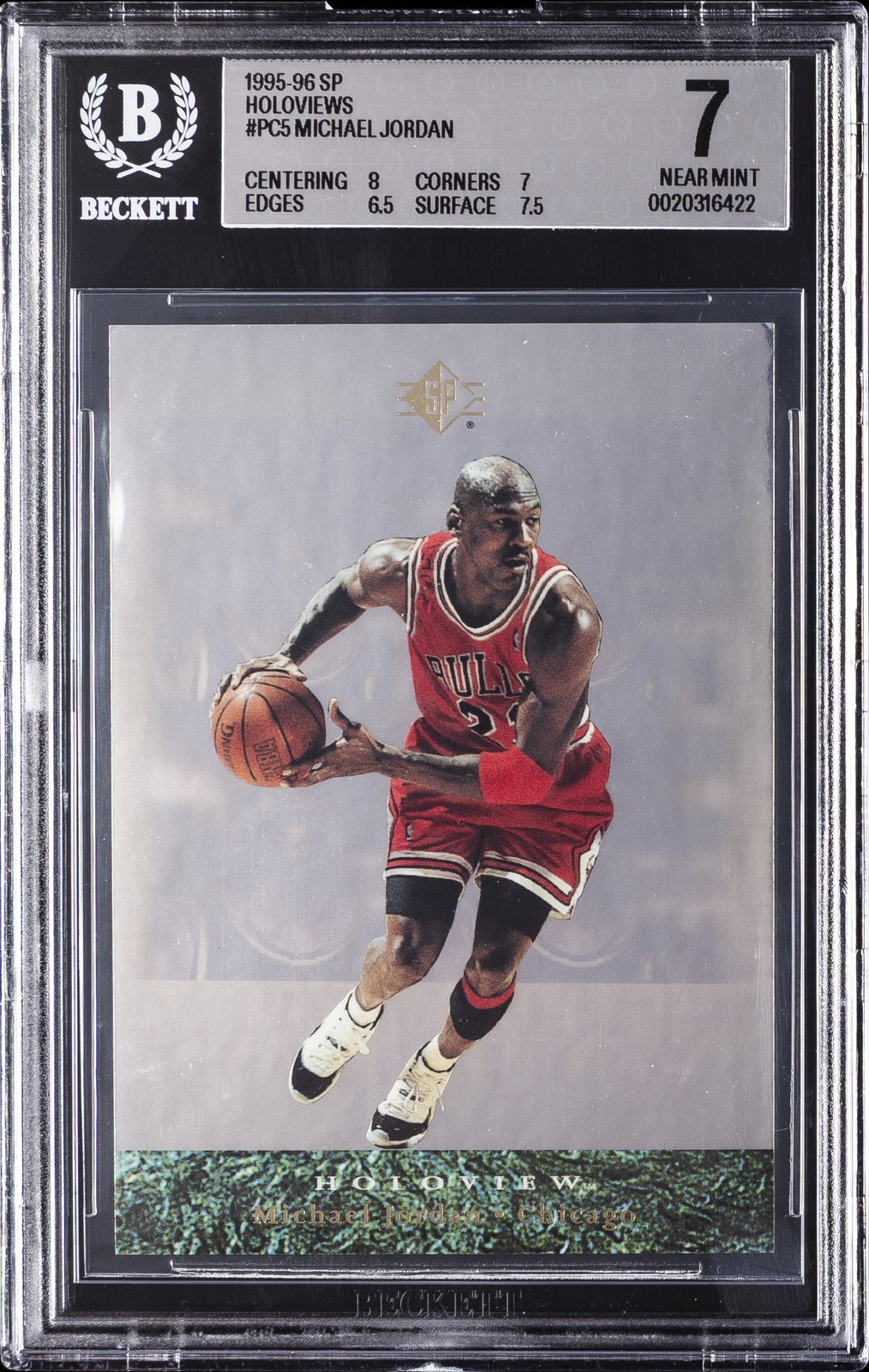1995-96 SP HOLOVIEWS #PC5 MICHAEL JORDAN BGS 7 1995-96 SP HOLOVIEWS #PC5 MICHAEL JORDAN BGS 7