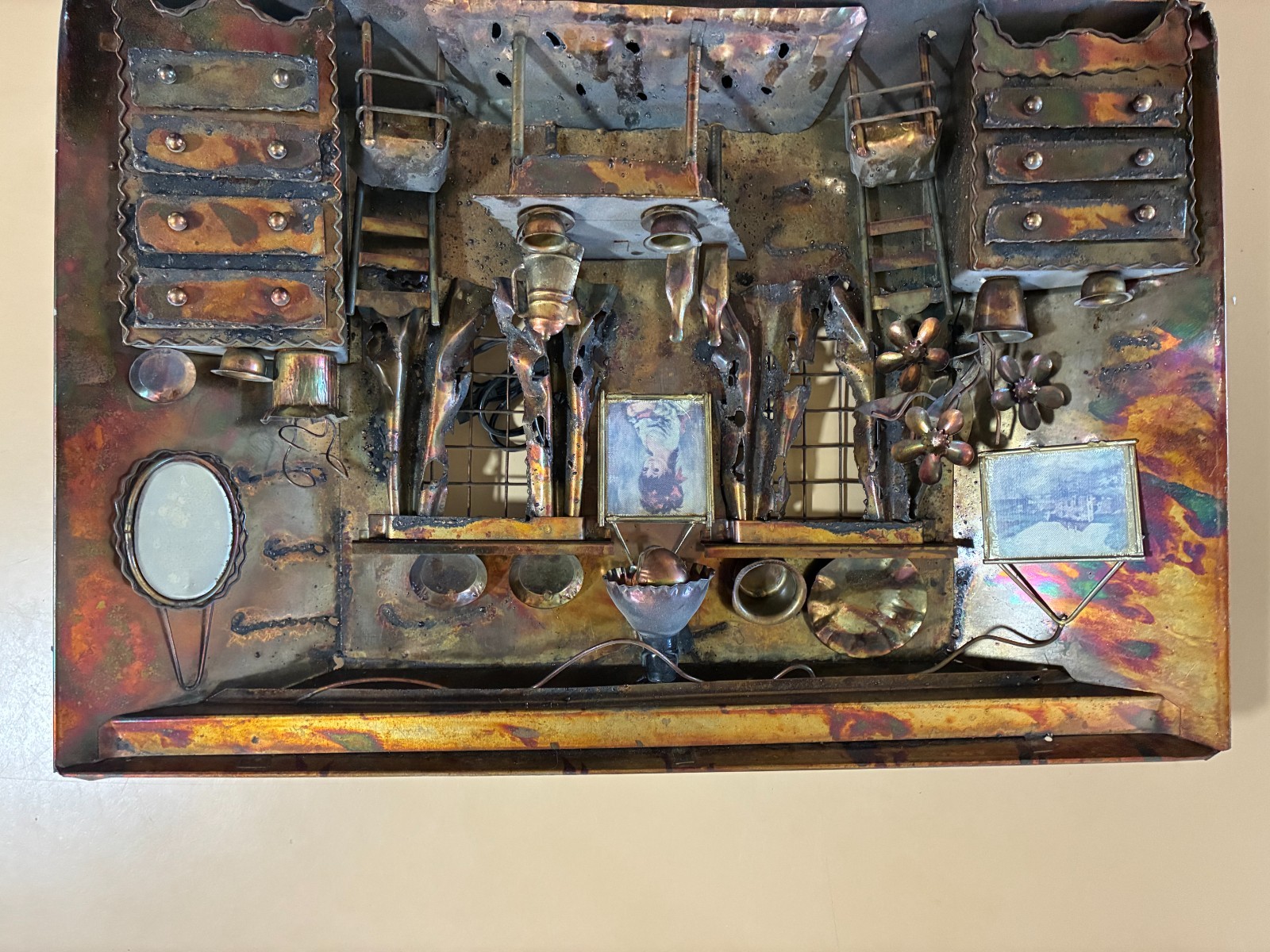 Vintage 3D Copper Hanging Wall Art 1970 Esesco Imports - RARE - Lighted Vintage 3D Copper Hanging Wall Art 1970 Esesco Imports - RARE - Lighted