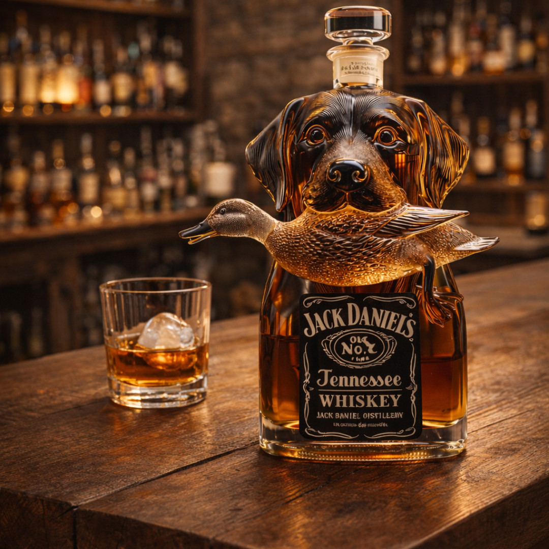 Hunting Dog Whiskey Decanter – Duck Retriever Design, Unique Bar Decor Hunting Dog Whiskey Decanter – Duck Retriever Design, Unique Bar Decor