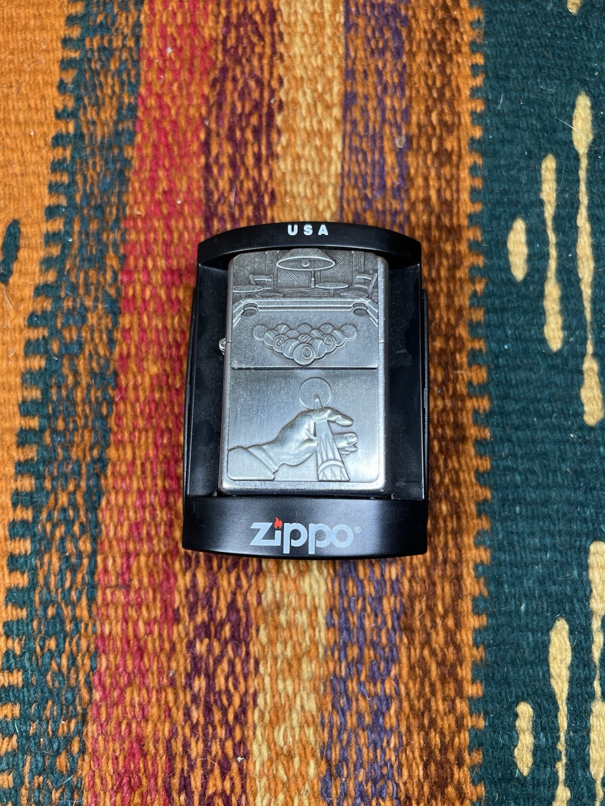 Pewter Billiards Pool Table Zippo Lighter, Unused w/ Box NEW Pewter Billiards Pool Table Zippo Lighter, Unused w/ Box NEW