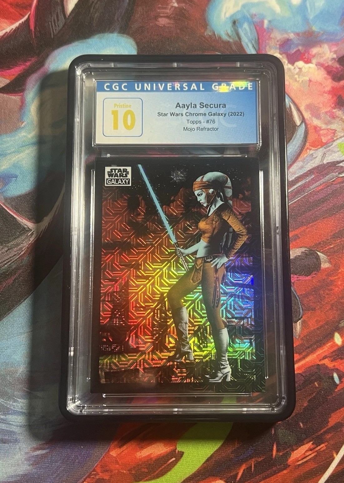 2022 TOPPS CHROME STAR WARS GALAXY AAYLA SECURA MOJO REFRACTOR CGC 10 PRISTINE