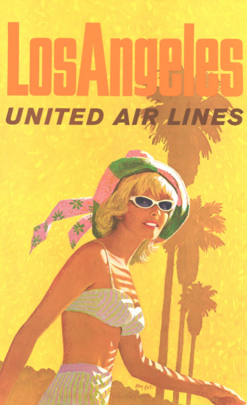 Vintage Los Angeles California Travel Advertisement Poster Vintage Los Angeles California Travel Advertisement Poster