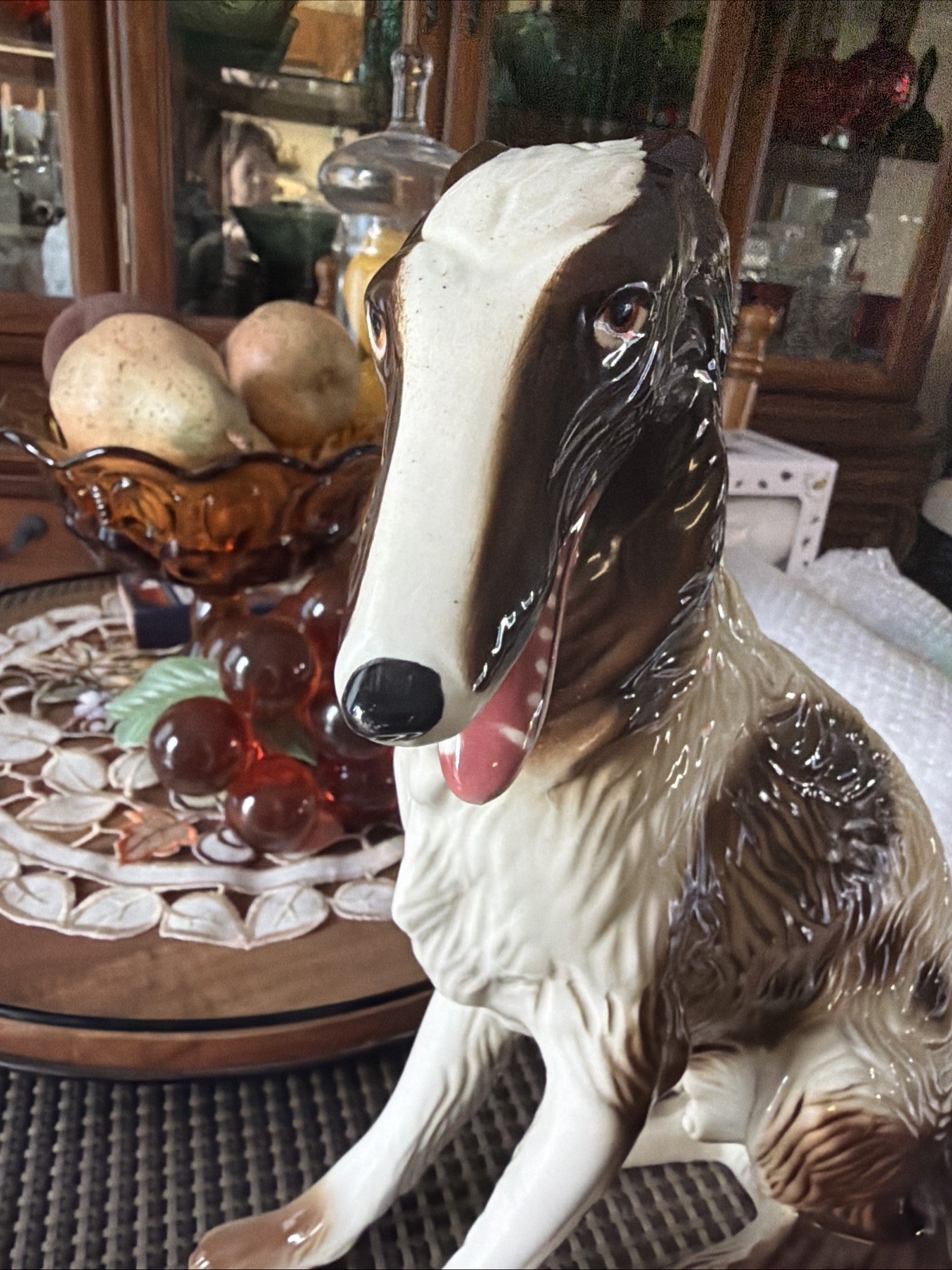 12.5" large Russian Dog figurine BORZOI slim nose classic dog Big statue ceramic 12.5" large Russian Dog figurine BORZOI slim nose classic dog Big statue ceramic