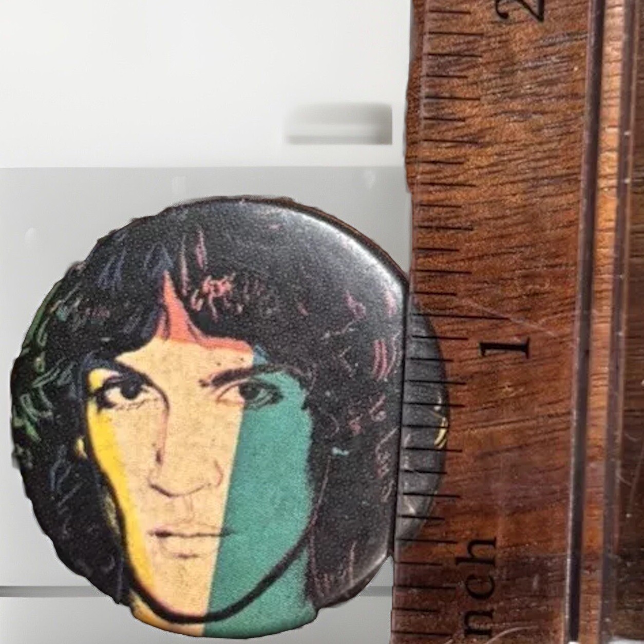 BILLY SQUIER pin Vintage 80s Pinback Button Singer Musician Badge Original 1982