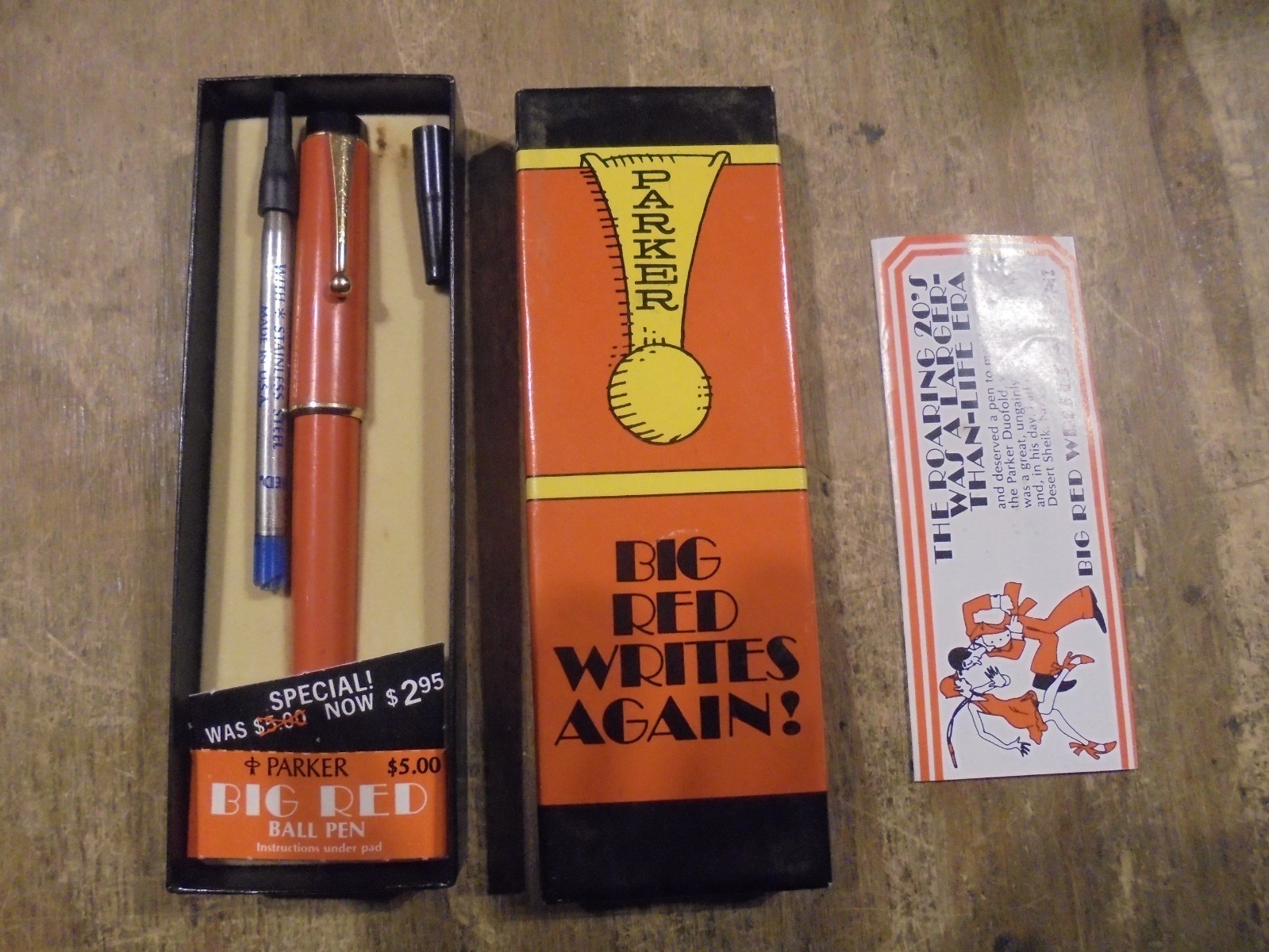 Vintage Parker Big Red Duofold Orange Ball Point Pen IN BOX Vintage Parker Big Red Duofold Orange Ball Point Pen IN BOX