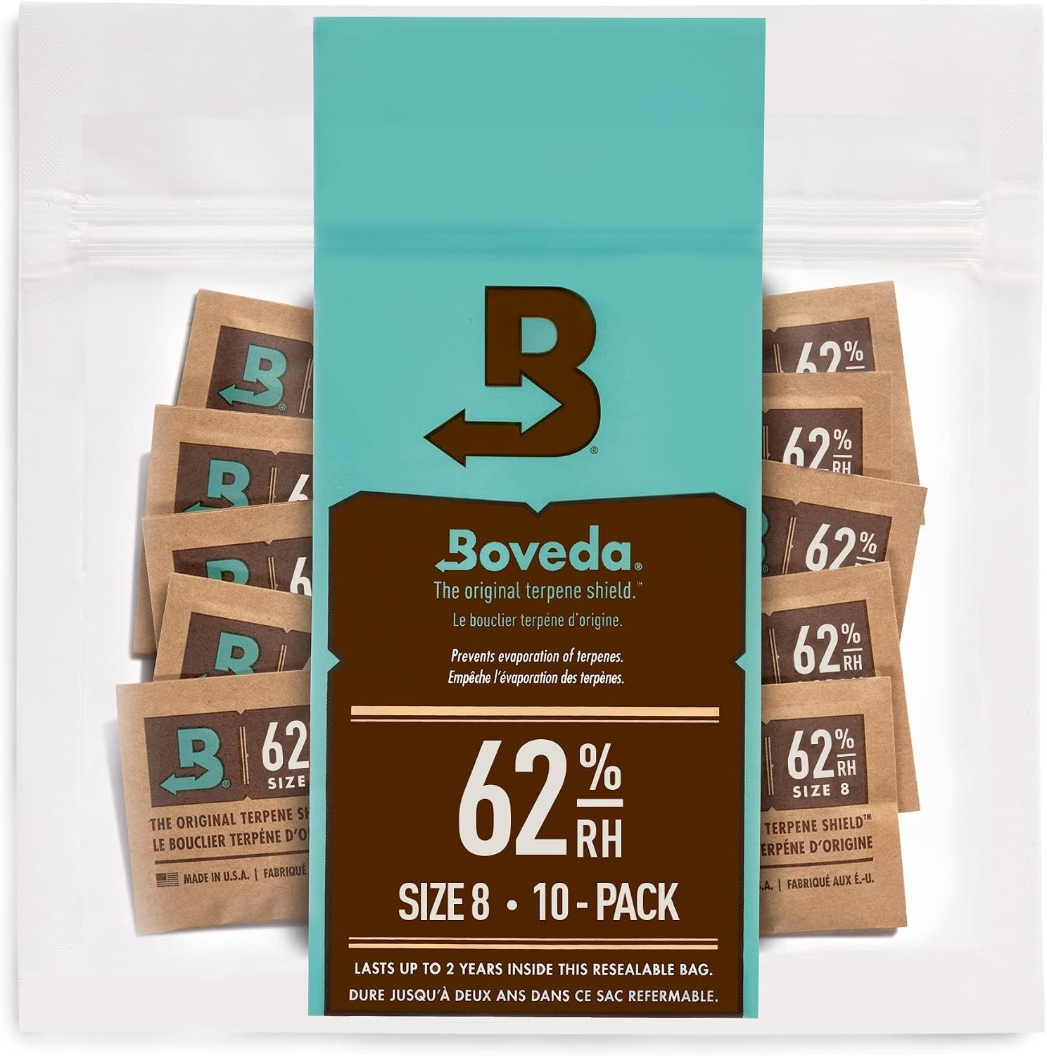 Boveda 62% RH 2-Way Humidity Control - Protects & Restores - Size 8 - 10 Count Boveda 62% RH 2-Way Humidity Control - Protects & Restores - Size 8 - 10 Count