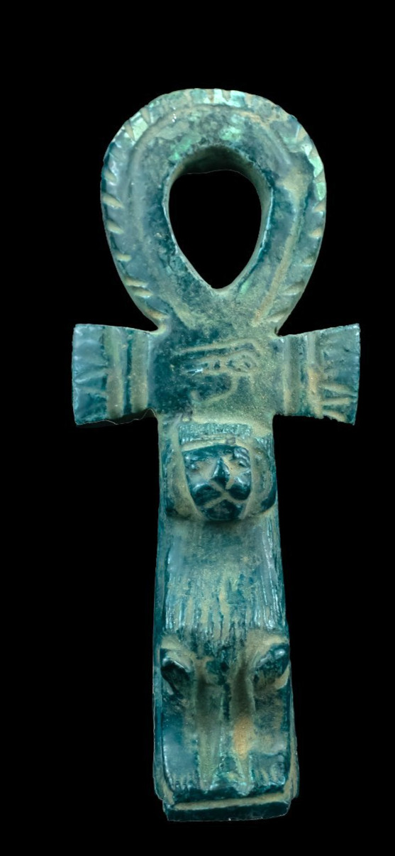 Authentic Ancient Egyptian Antiques Egyptian Ankh with Eye of Horus & Baboon BC Authentic Ancient Egyptian Antiques Egyptian Ankh with Eye of Horus & Baboon BC
