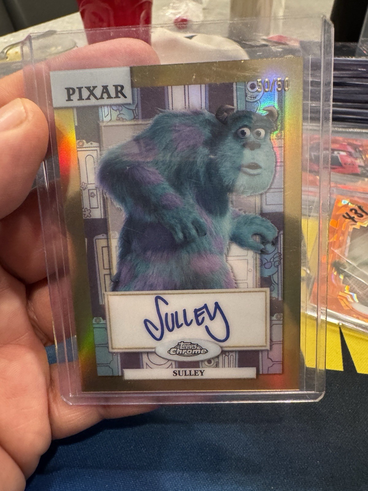 2024 Topps Chrome Disney Gold Refractor /50 Sulley James P Sullivan #87 Auto 2024 Topps Chrome Disney Gold Refractor /50 Sulley James P Sullivan #87 Auto