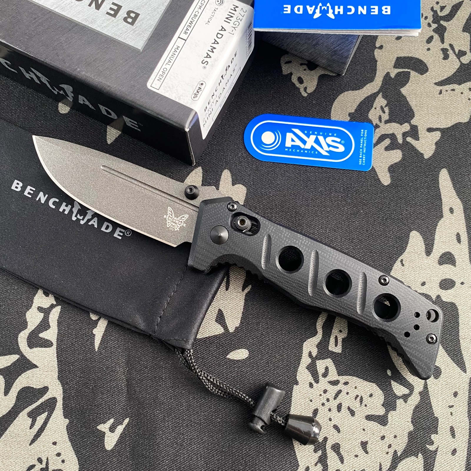 Benchmade 273GY-1 Mini Adamas CPM-CruWear Steel Black G10 Handle Folding Knife Benchmade 273GY-1 Mini Adamas CPM-CruWear Steel Black G10 Handle Folding Knife