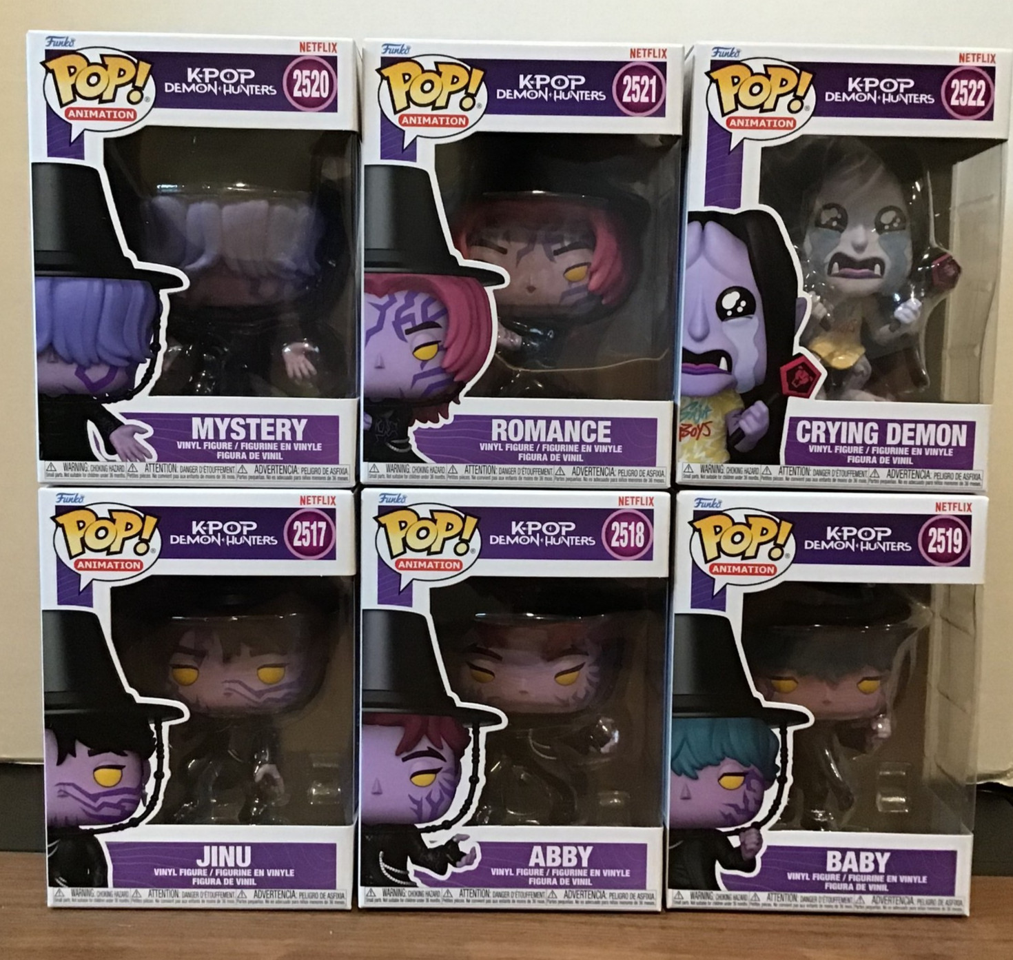 Funko Pop Mystery Kpop Demon Hunters Complete Set of 6 #2517-2522 with Cards
