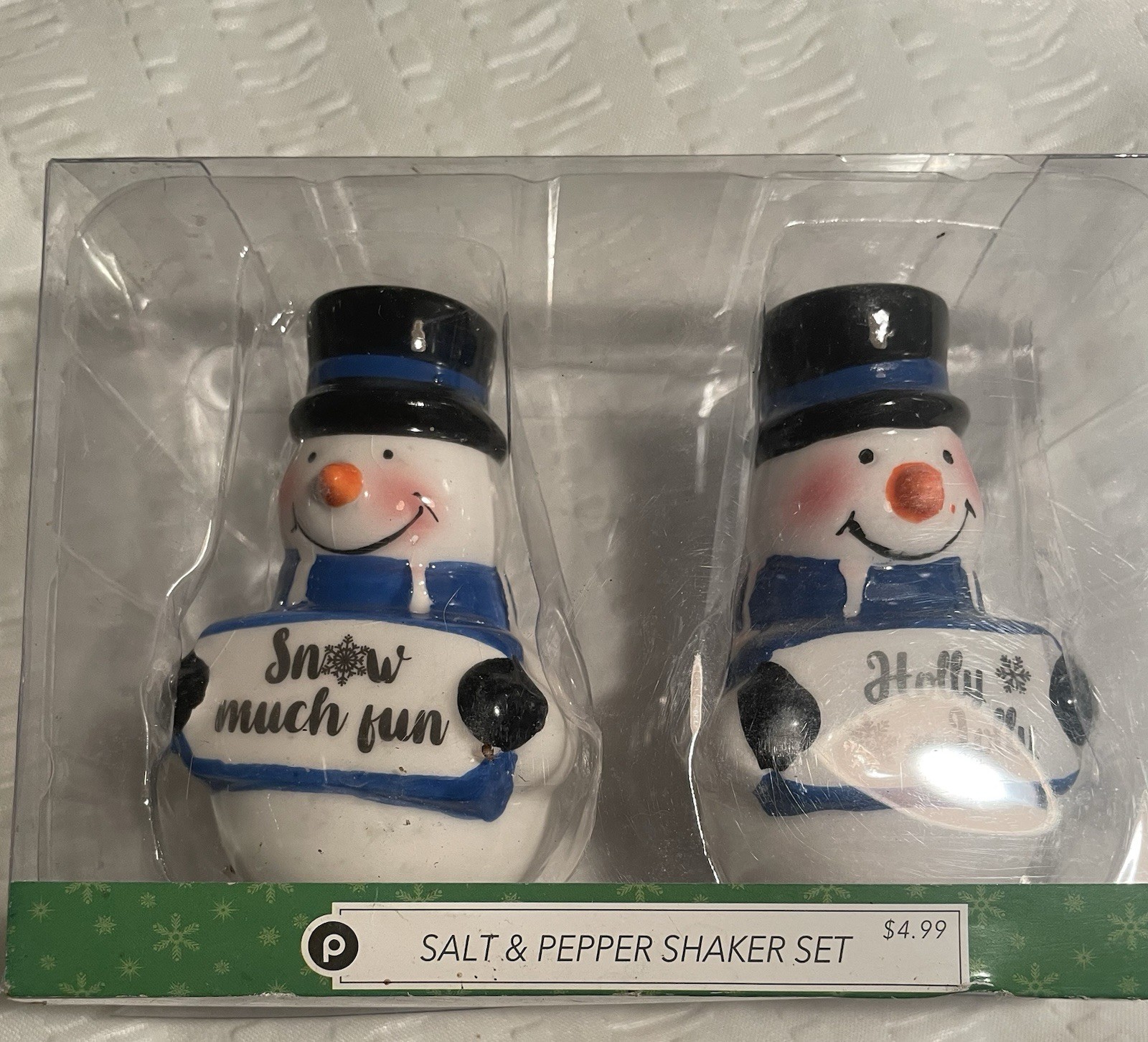 Publix Holiday Snowman Salt & Pepper Shaker Set Christmas Snowman Winter NIB Publix Holiday Snowman Salt & Pepper Shaker Set Christmas Snowman Winter NIB