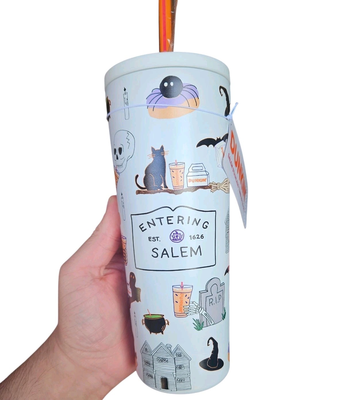 NEW 2026 Dunkin Donuts Salem MA Limited Edition Stainless Steel 22oz Tumbler NWT NEW 2026 Dunkin Donuts Salem MA Limited Edition Stainless Steel 22oz Tumbler NWT
