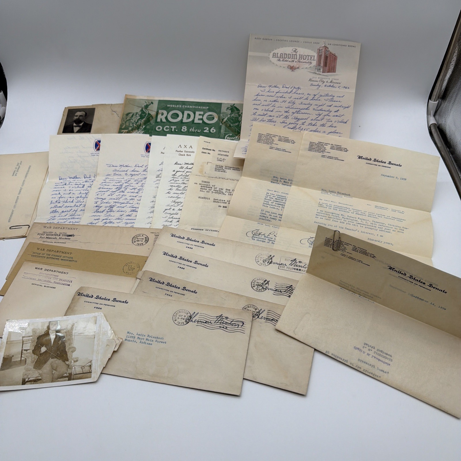 Ephemera Lot 1930’s-50’s War Dept., U.S. Senate Letters, Vintage Military