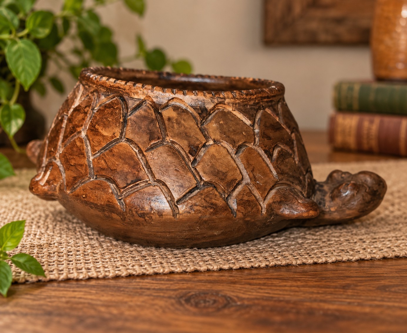 Vintage Handmade Clay Turtle Tortoise Planter Pot Folk Art Pottery Vessel 9" Vintage Handmade Clay Turtle Tortoise Planter Pot Folk Art Pottery Vessel 9"