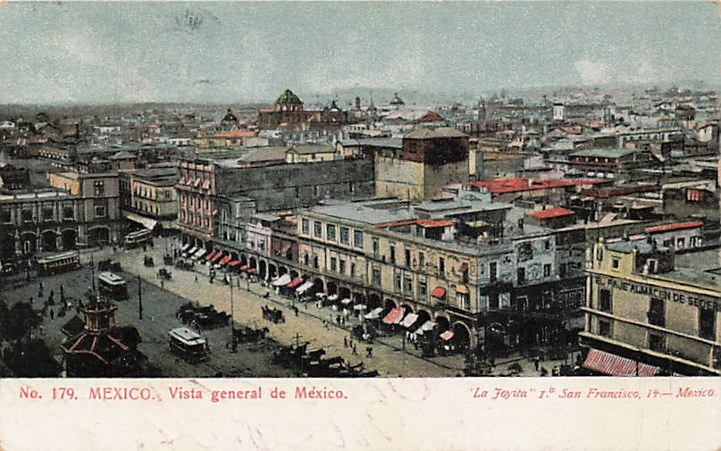 Postcard Mexico: Vista General, Mexico City UDB Posted 1908 Postcard Mexico: Vista General, Mexico City UDB Posted 1908