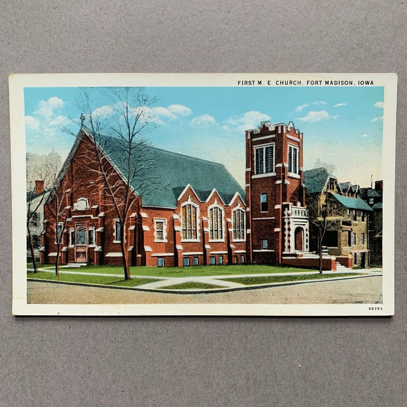 First M E Church Fort Madison Iowa IA Exterior Street View Unposted Postcard First M E Church Fort Madison Iowa IA Exterior Street View Unposted Postcard
