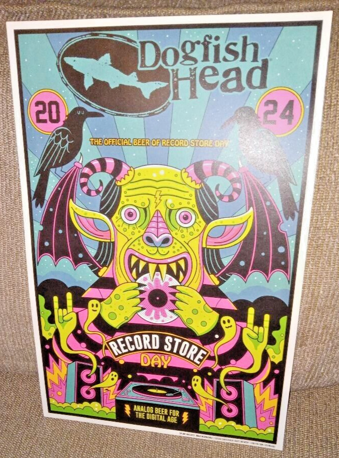 Record Store Day 2024 11 x 17 poster RSD Dogfish Head Beer Hannah Hedrick artist