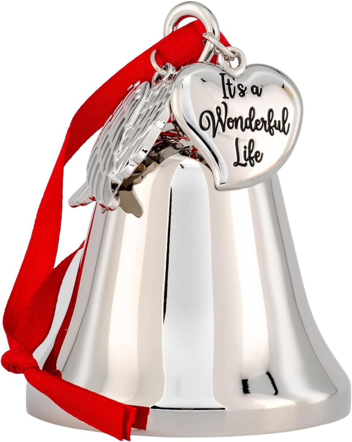 It's a Wonderful Life Angel Bell Ornament with Stainless Steel Wing & 2 Ribbons It's a Wonderful Life Angel Bell Ornament with Stainless Steel Wing & 2 Ribbons