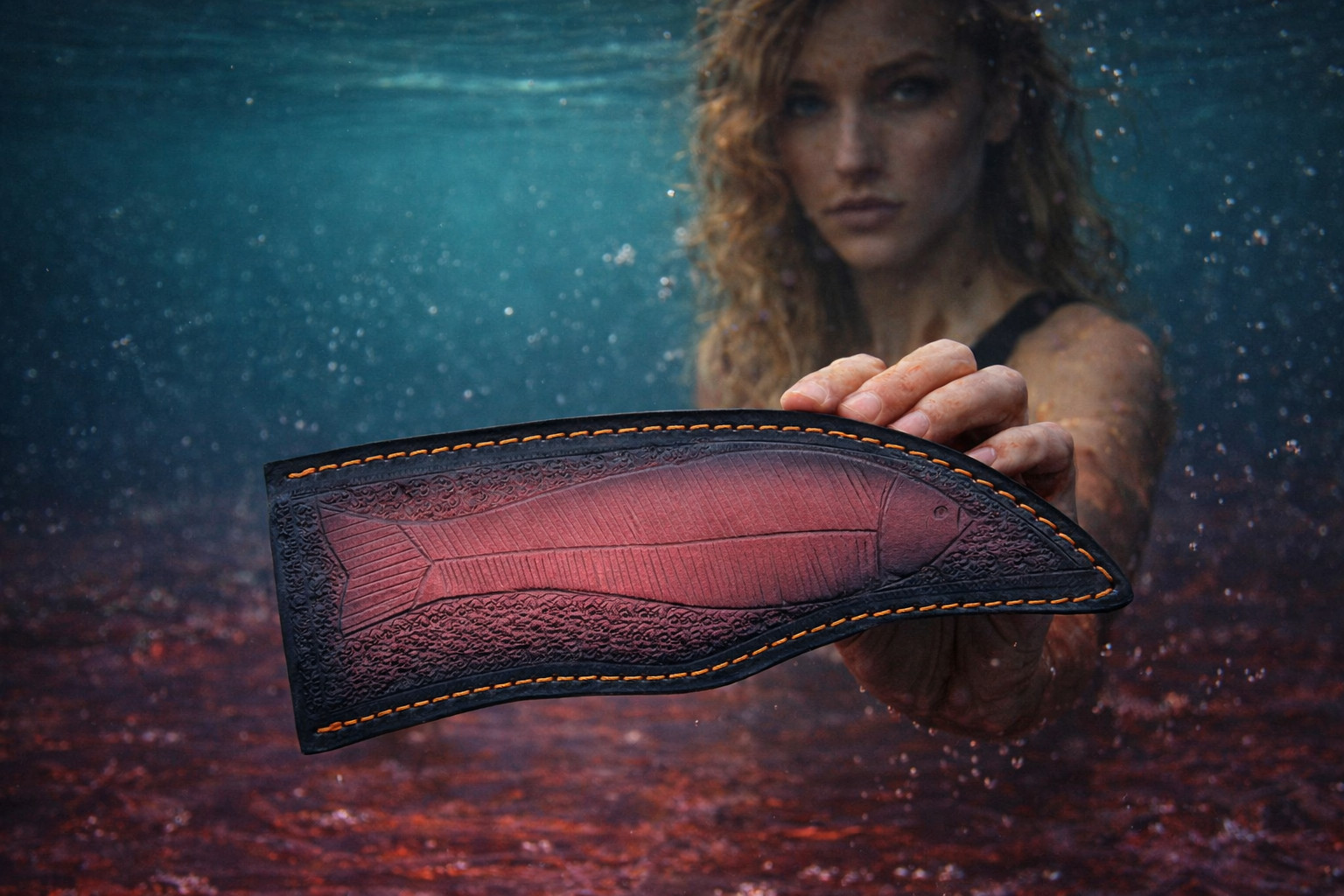 Premium Hand Stitched Fish Engraved Leather Knife Sheath EDC Outdoor Carry Case Premium Hand Stitched Fish Engraved Leather Knife Sheath EDC Outdoor Carry Case