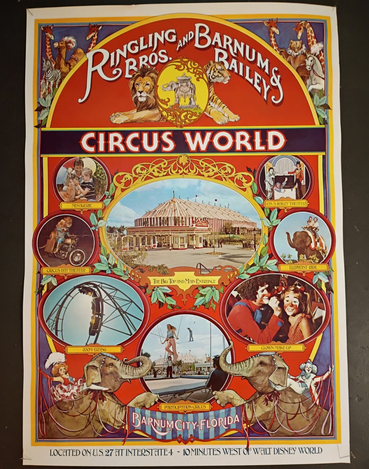 VTG Ringling Bros. Barnum & Baily Circus World Poster - 29.5"x20.5" - 1974 