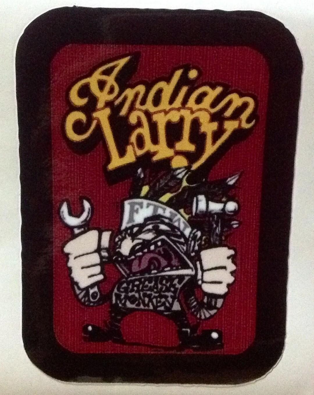 2- INDIAN LARRY RAT FINK HOT ROD BIKER MOTORCYCLES TOOLS GUNS STICKERS 4in.