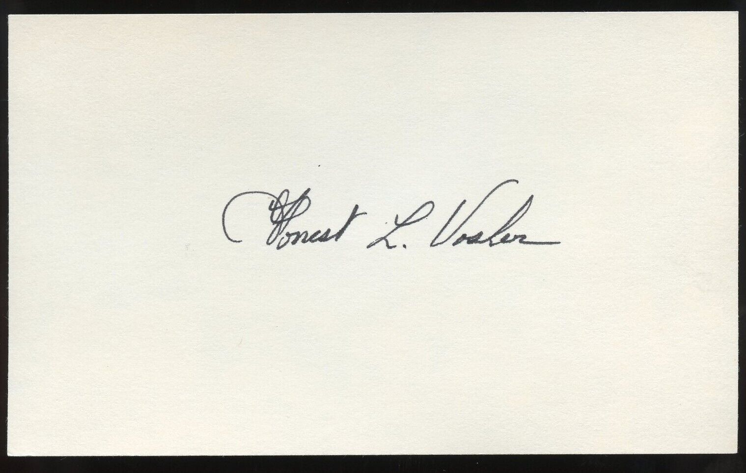 Forrest Vosler d1992 signed autograph 3x5 cut MOH Recipient USAAF WWII BAS