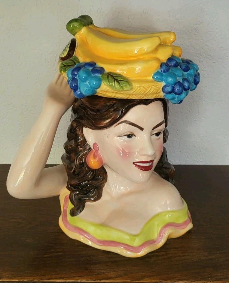 Tropical Woman Carmen Miranda Chiquita Bananas Cookie Jar Casual Home 12" 