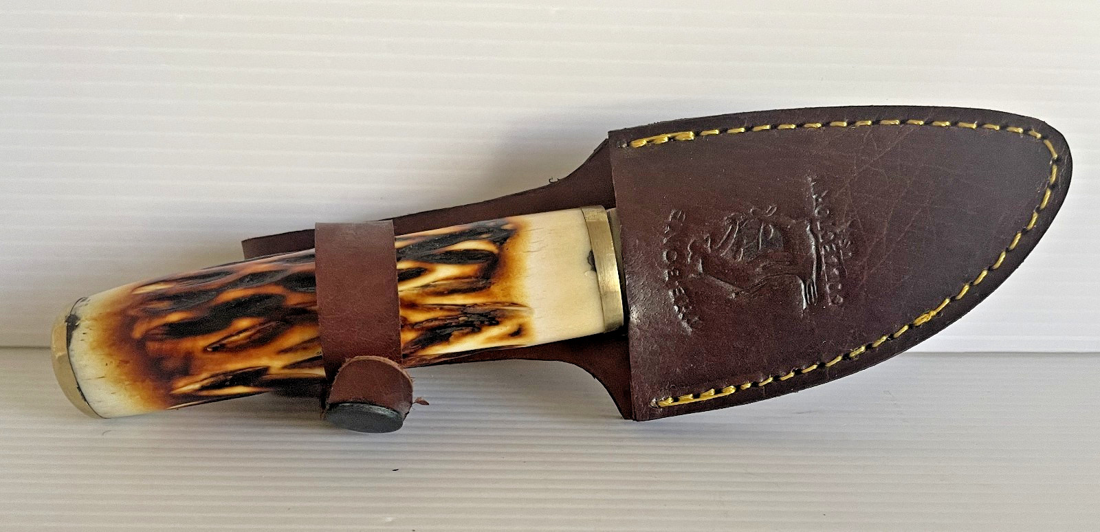 The Bone Collector Skinner Knife w/ Bone Handle & Leather Sheath– 7.5” Mdl BC789