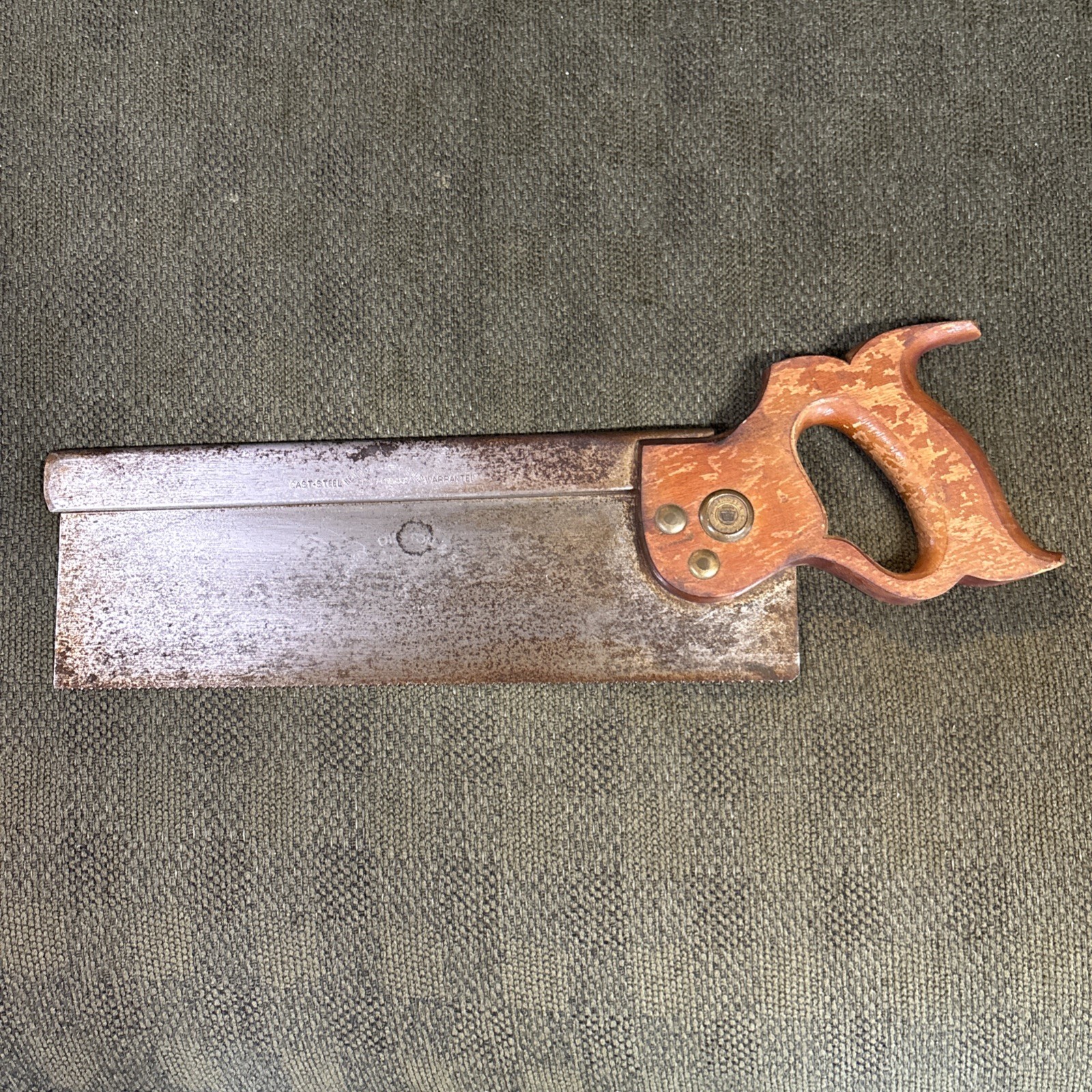 Vintage Disston & Sons 12 Inch Tenon Back Saw No. 4 Cast Steel Vintage Disston & Sons 12 Inch Tenon Back Saw No. 4 Cast Steel