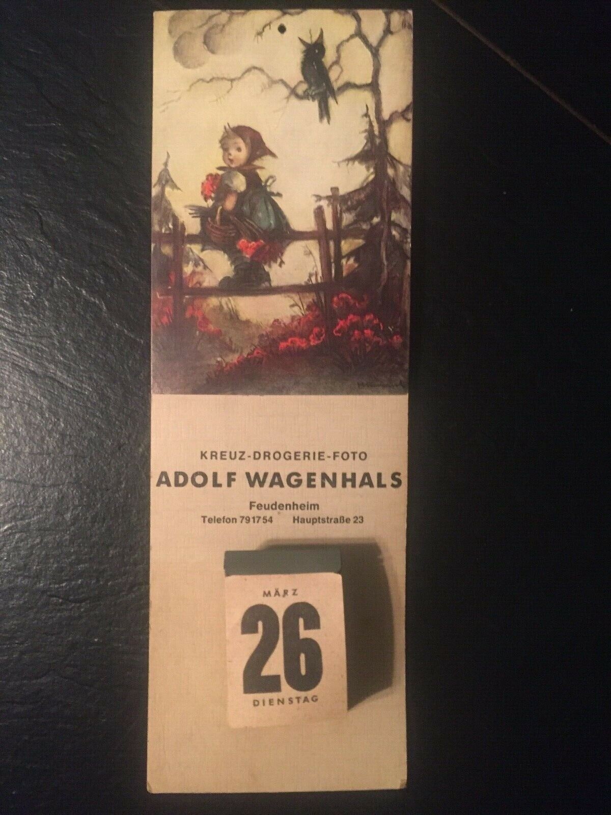 German Vintage Wall Hanging Calendar Advertising Adolf Wagenhals Kreuz-Drogerie German Vintage Wall Hanging Calendar Advertising Adolf Wagenhals Kreuz-Drogerie
