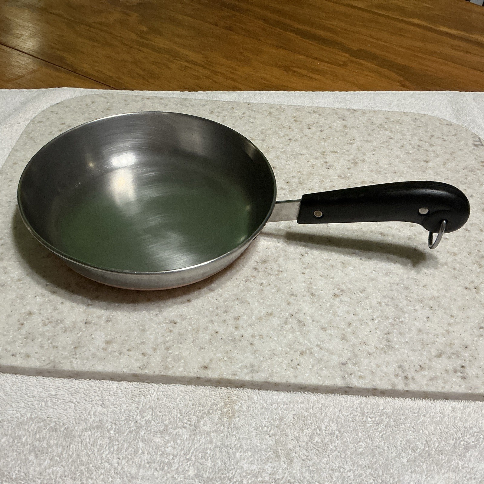 Vintage 1801 Revere Ware 8" Skillet Frying Pan Copper Bottom No Lid