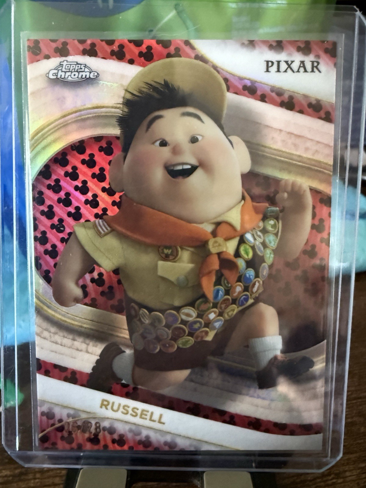 2025 Topps Chrome Disney Pixar Up Russell 26/28 Mickey Print 2025 Topps Chrome Disney Pixar Up Russell 26/28 Mickey Print