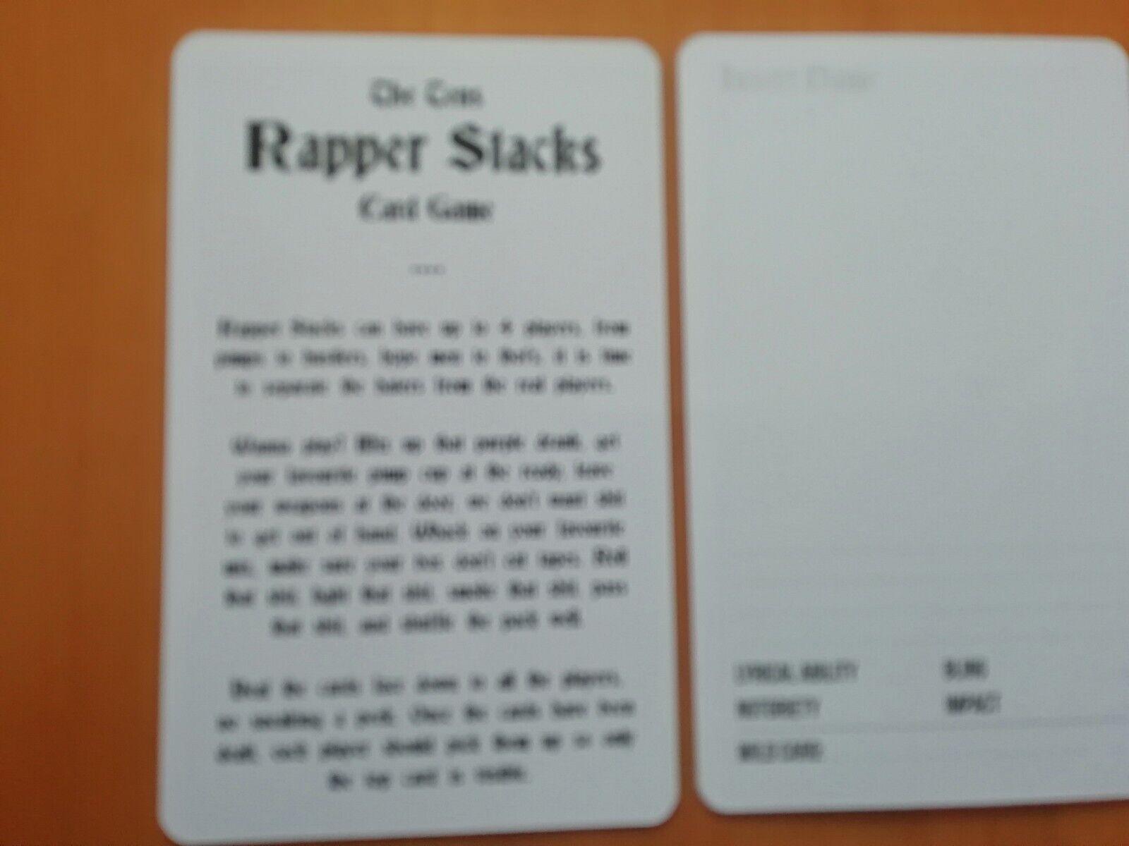 The Tens RAPPER STACKS London single playing card  - choose your favourite