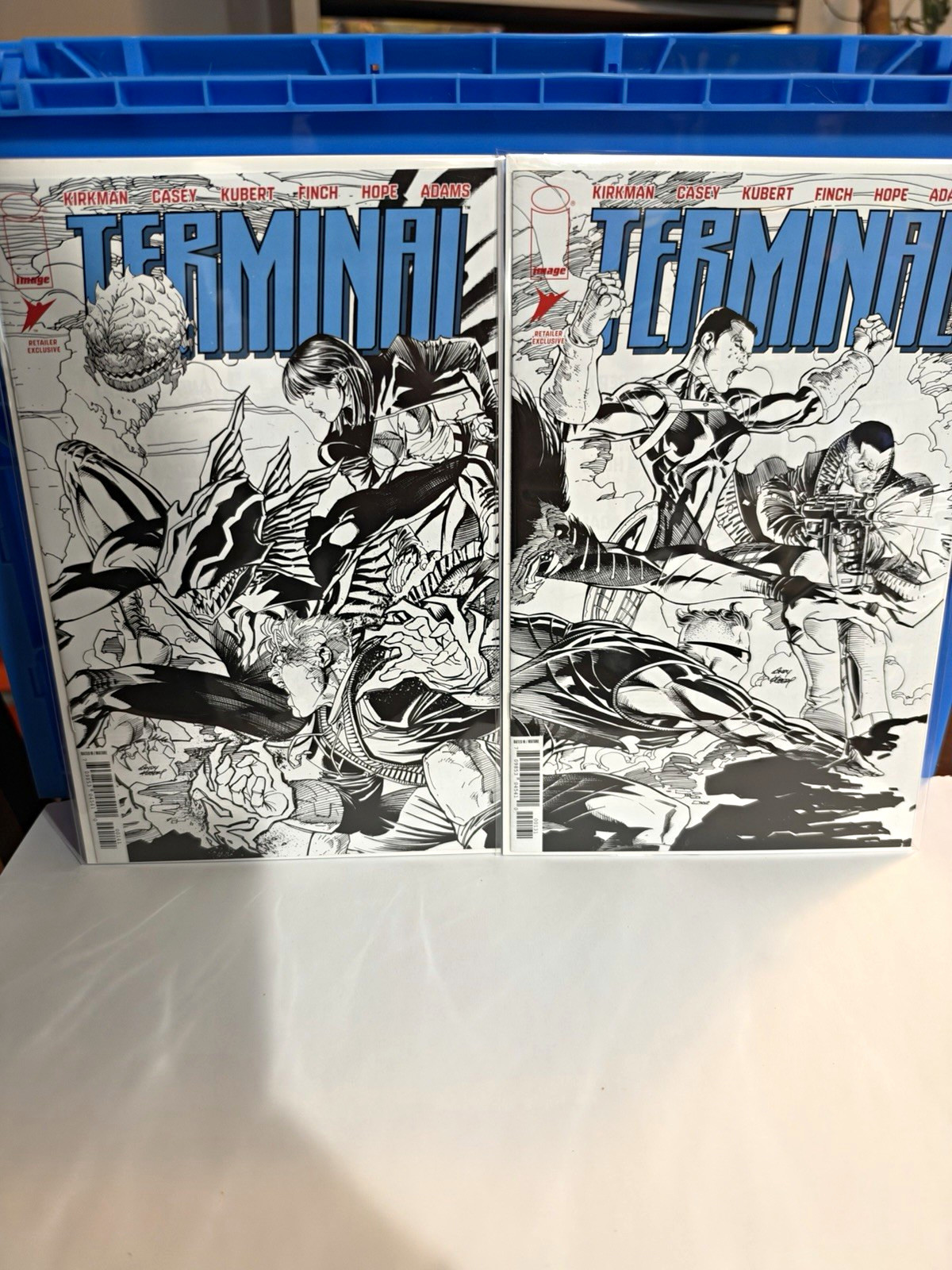TERMINAL #1 Retailer Exclusive Ash Can B&W Connecting Variant Set Kirkman Image TERMINAL #1 Retailer Exclusive Ash Can B&W Connecting Variant Set Kirkman Image