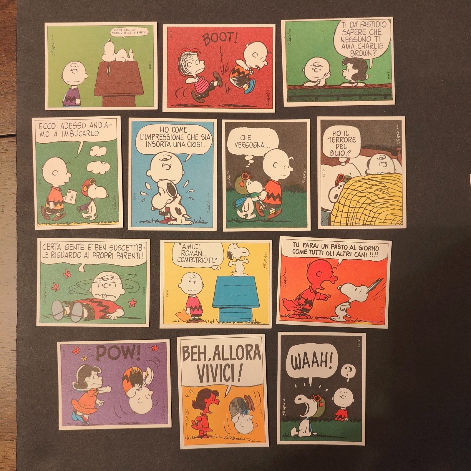 Lot of 13 1971 Figurine di Linus Charlie Brown Rookie Cards from Peanuts Sharp Lot of 13 1971 Figurine di Linus Charlie Brown Rookie Cards from Peanuts Sharp