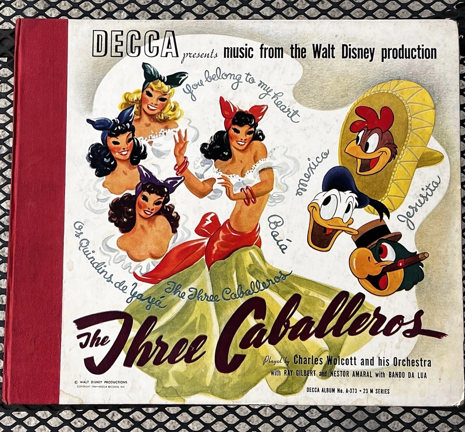 DISNEY 1944 The Three Caballeros Charles Wolcott record Decca Album A-373 23M DISNEY 1944 The Three Caballeros Charles Wolcott record Decca Album A-373 23M