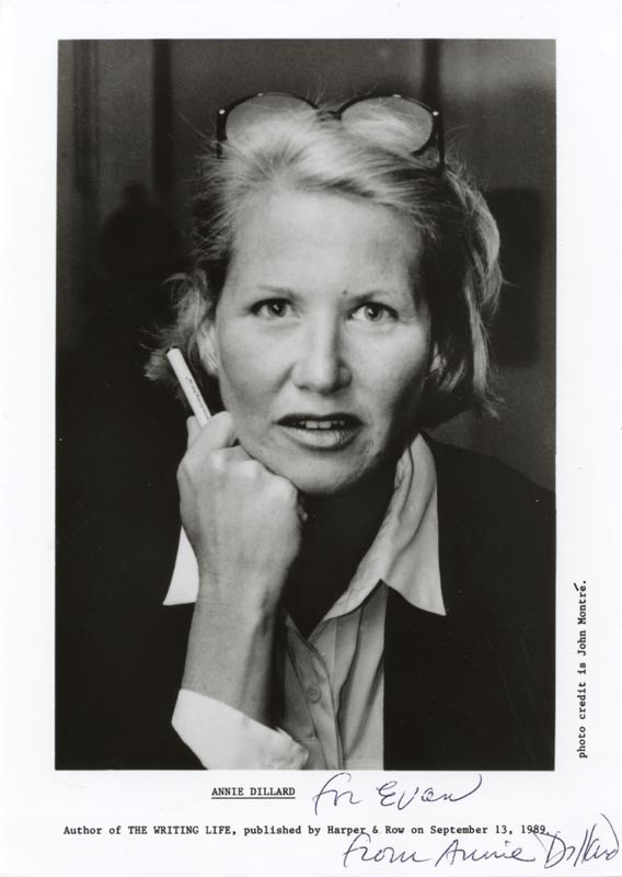 ANNIE DILLARD - AUTOGRAPHED INSCRIBED PHOTOGRAPH ANNIE DILLARD - AUTOGRAPHED INSCRIBED PHOTOGRAPH