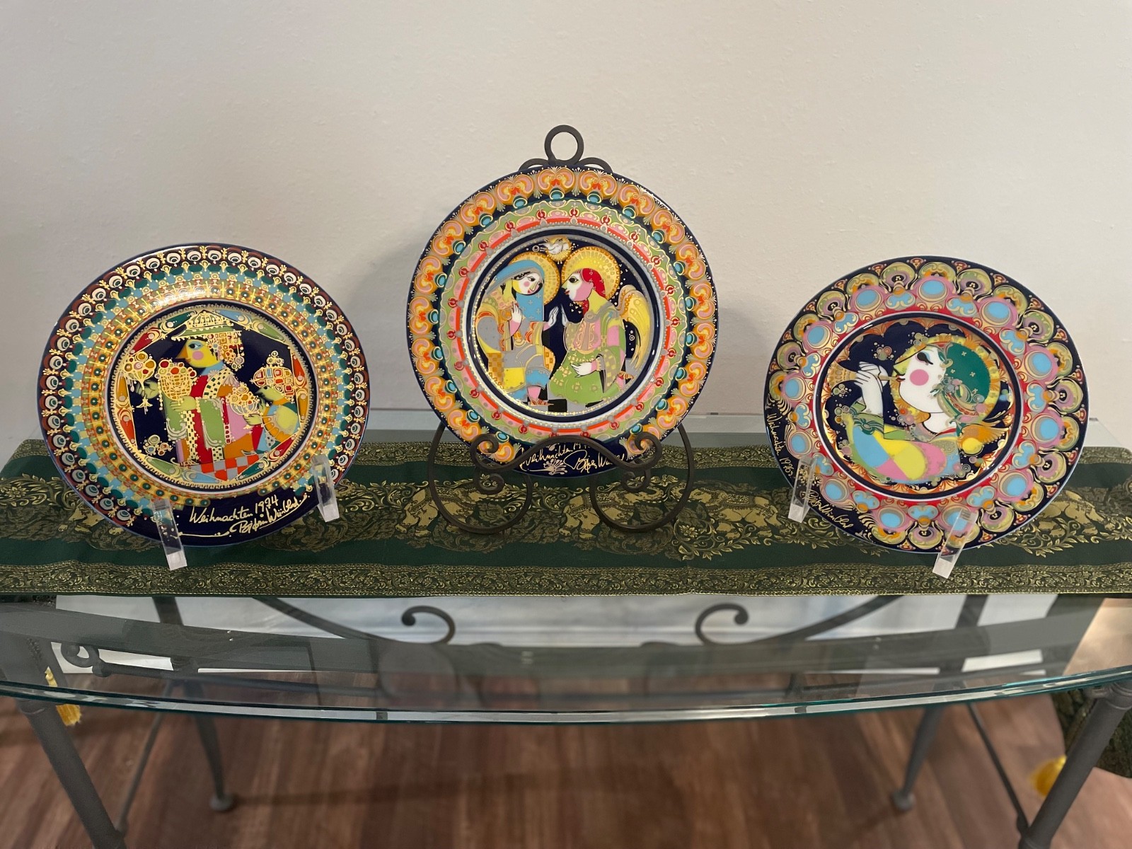 Vintage Collector Hand Painted Plates by German Artist Bjørn Wiinblad 1974-1976 Vintage Collector Hand Painted Plates by German Artist Bjørn Wiinblad 1974-1976