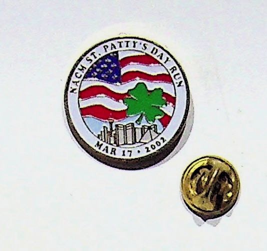 NACH St. Patti's Day Run 2002 Vintage Lapel Pin USA Shamrock Flag NACH St. Patti's Day Run 2002 Vintage Lapel Pin USA Shamrock Flag