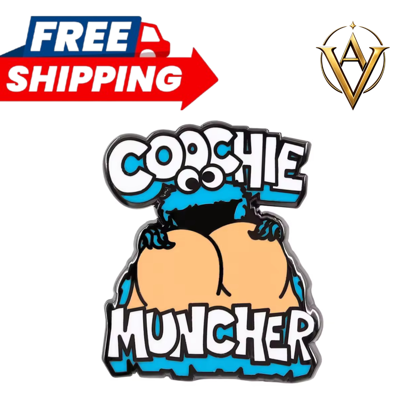 Coochie Muncher Enamel Pin Funny Cartoon Character Lapel Pin Gift Coochie Muncher Enamel Pin Funny Cartoon Character Lapel Pin Gift