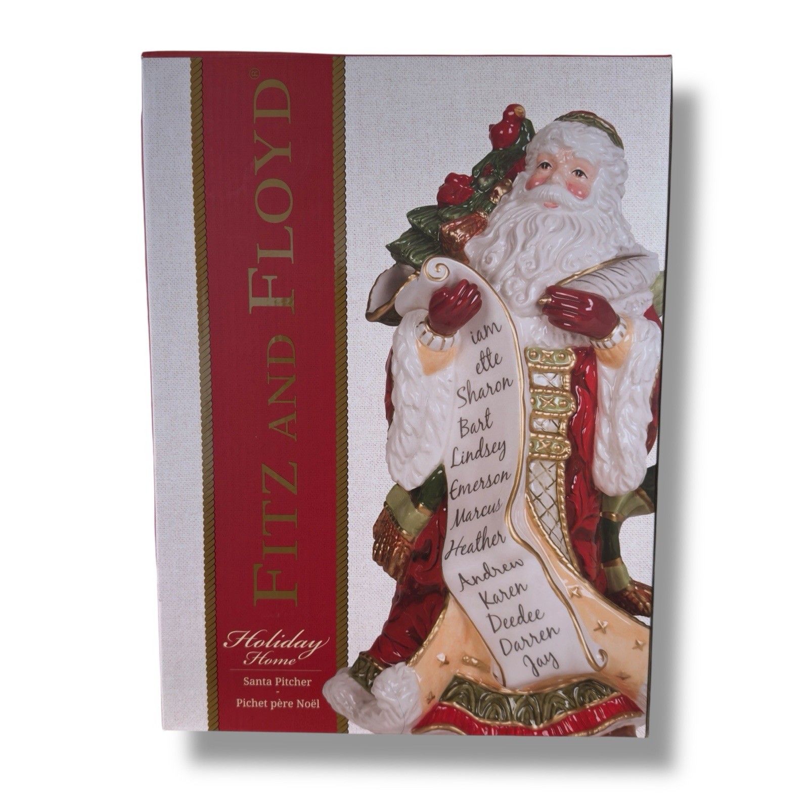 Fitz and Floyd Vintage Holiday Home Festive Santa Pitcher Figurine, 11.75 inch Fitz and Floyd Vintage Holiday Home Festive Santa Pitcher Figurine, 11.75 inch