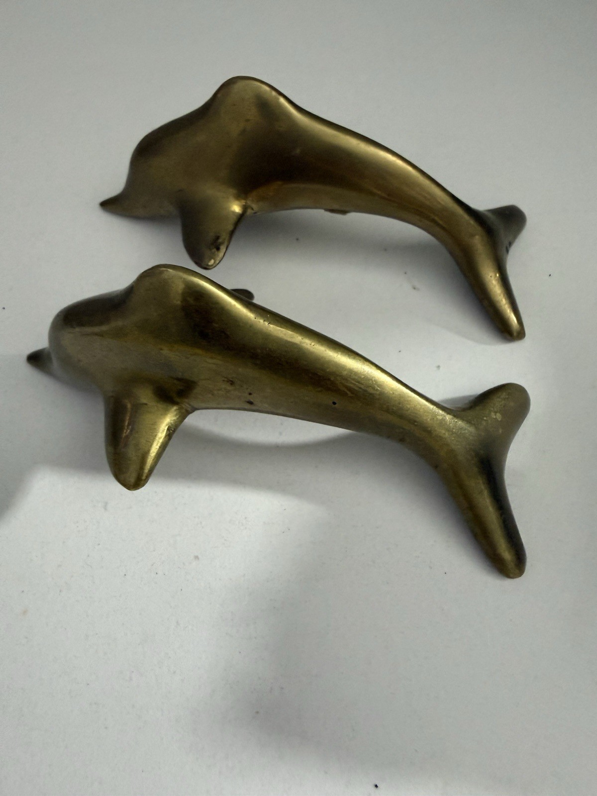 Vintage Solid Brass Dolphin Figurines Pair Mid Century Coastal Nautical Decor Vintage Solid Brass Dolphin Figurines Pair Mid Century Coastal Nautical Decor