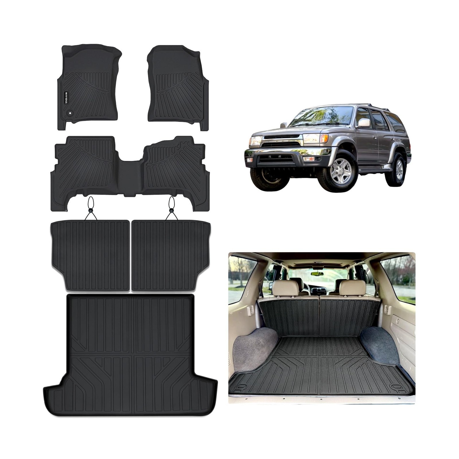 Floor Mats for 1996-2002 Toyota 4Runner with Trunk Mat & Backrest Mat,TPE All... Floor Mats for 1996-2002 Toyota 4Runner with Trunk Mat & Backrest Mat,TPE All...