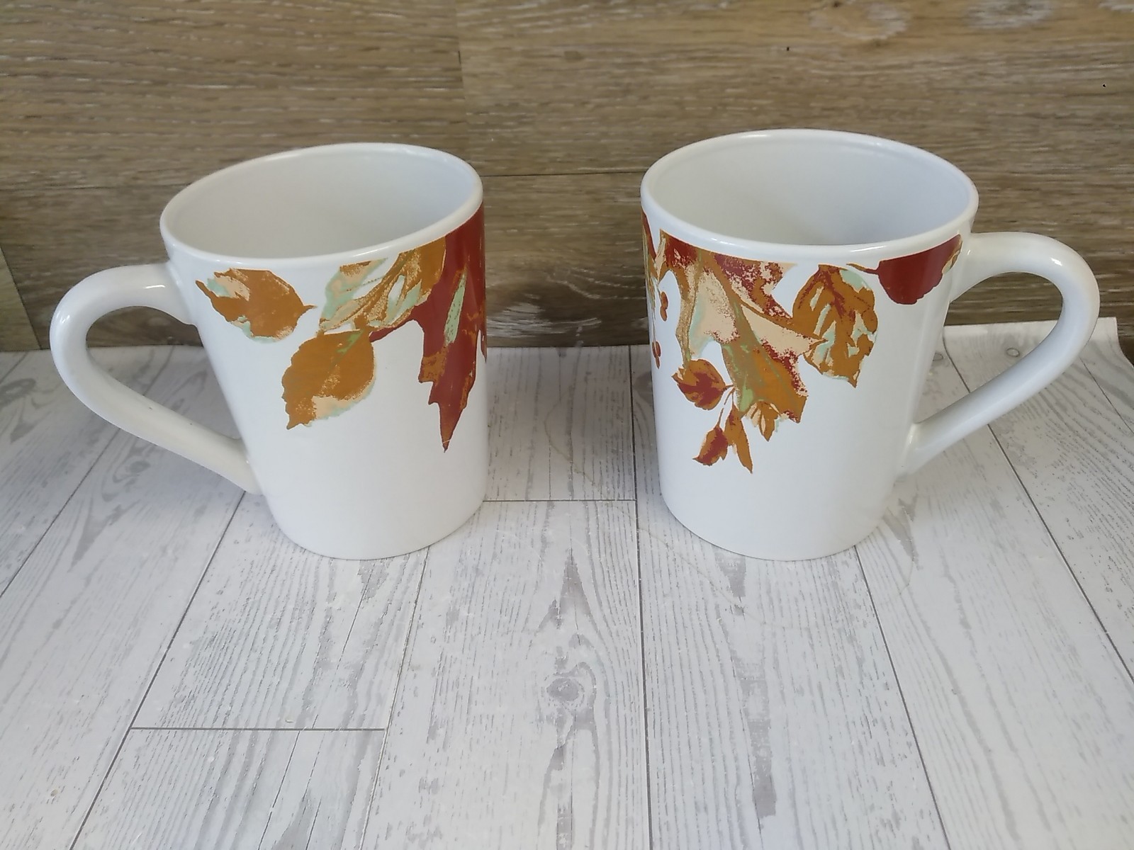 Royal Norfolk Fall Leaves Ceramic Mugs set of 2 Royal Norfolk Fall Leaves Ceramic Mugs set of 2