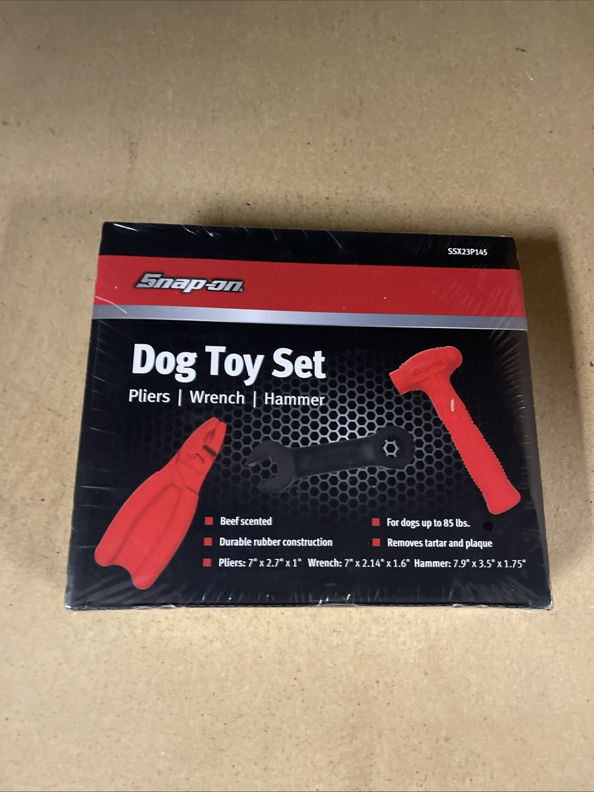 Snap On Tools Promotional Dog Toy Set NEW Ssx23p145 Plier Wrench Hammer Snap On Tools Promotional Dog Toy Set NEW Ssx23p145 Plier Wrench Hammer