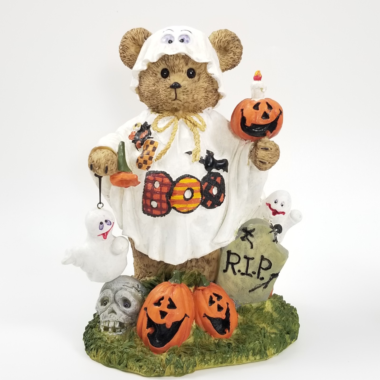 Vintage Resin Halloween Teddy Bear Ghost Coin Bank CVS Pumpkin Jack O Lantern 8" Vintage Resin Halloween Teddy Bear Ghost Coin Bank CVS Pumpkin Jack O Lantern 8"