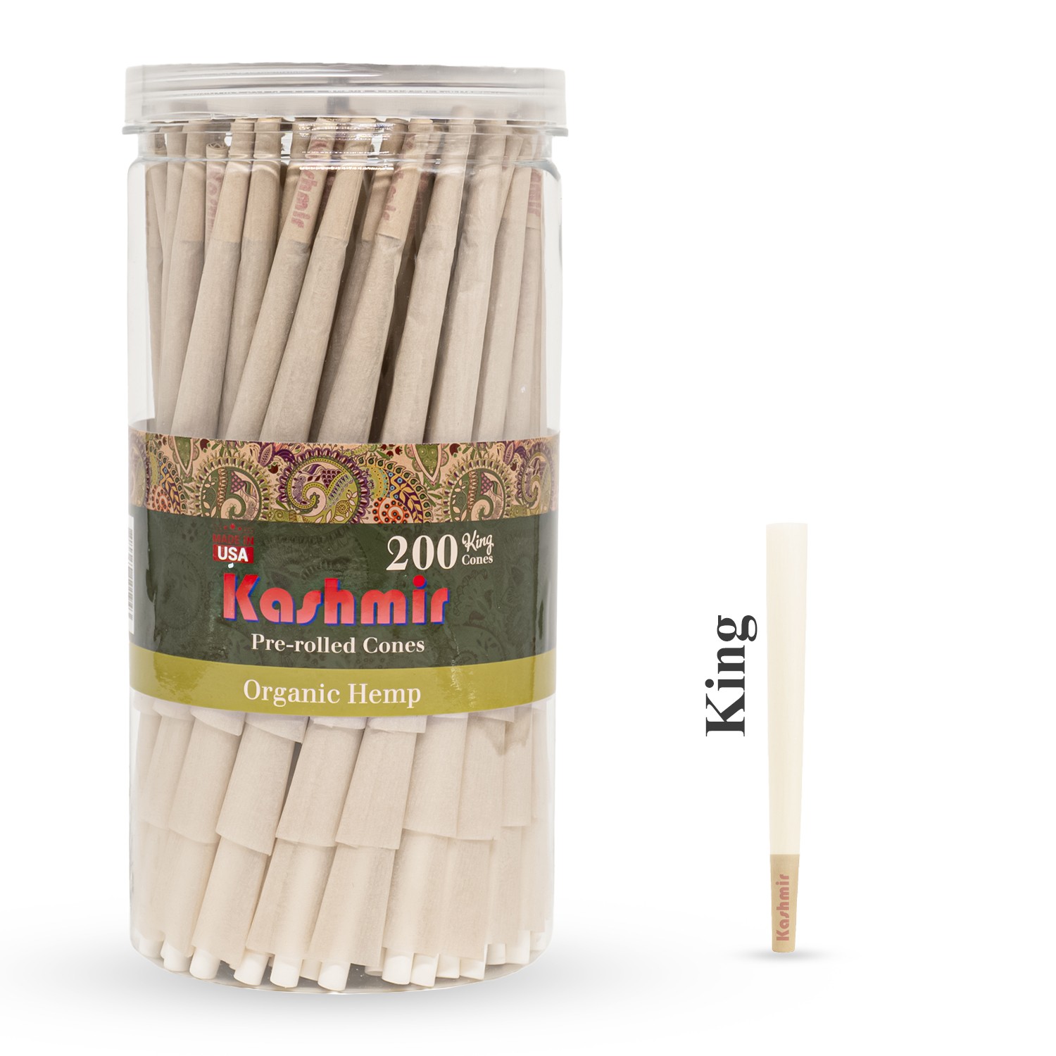 Kashmir Prerolled Cones Organic HMP King Size 200Ct Rolling Papers W Filtertips Kashmir Prerolled Cones Organic HMP King Size 200Ct Rolling Papers W Filtertips