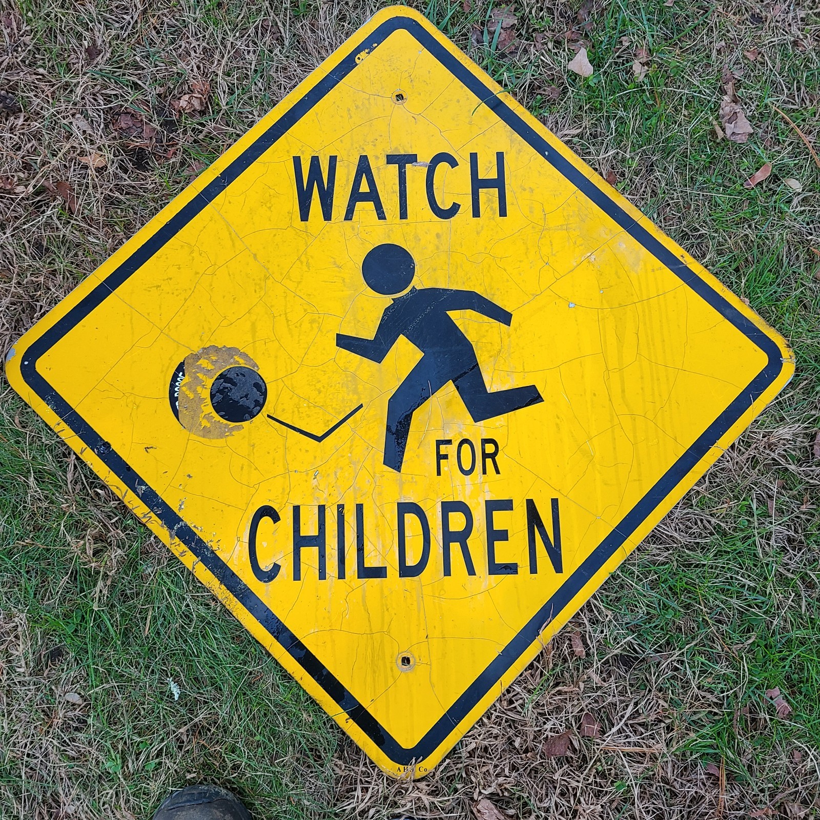 Vintage Retired Watch Children Highway Traffic Caution Sign Road Street 32x32" Vintage Retired Watch Children Highway Traffic Caution Sign Road Street 32x32"
